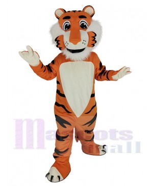 Friendly Orange Tiger Mascot Costume Animal