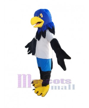 Blue and Black Hawk Mascot Costume Animal