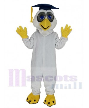 Professor Owl Mascot Costume Animal with Royal Blue Hat