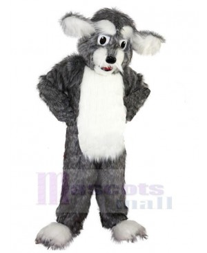 Comical Grey Dog Fursuit Mascot Costume Animal