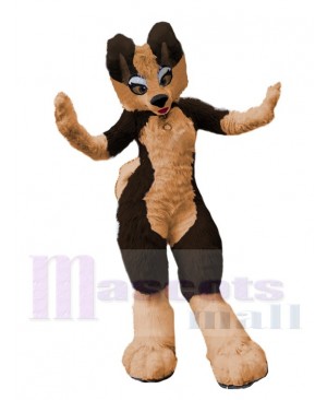 Black and Tan Husky Dog Mascot Costume Animal