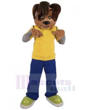 College Puppy Dog Mascot Costume Animal with Green Shoes