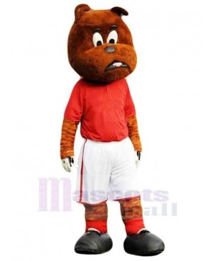Football Bulldog Mascot Costume Animal in Red T-shirt