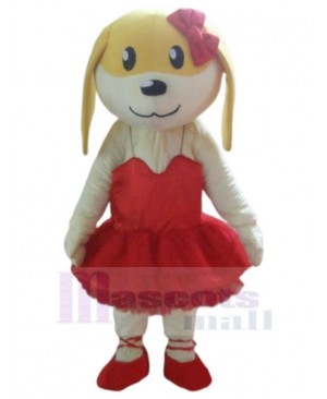 Ballet Dog Mascot Costume Animal in Red Dress