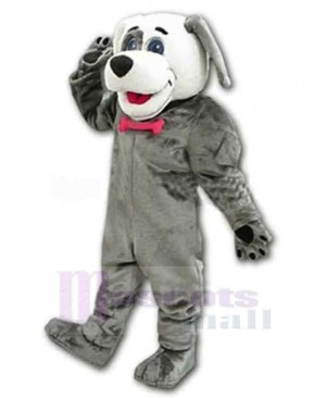 Friendly Grey Dog Mascot Costume Animal Adult