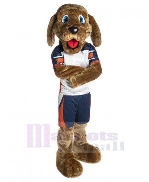 Sport College Dog Mascot Costume Animal with Blue Eyes