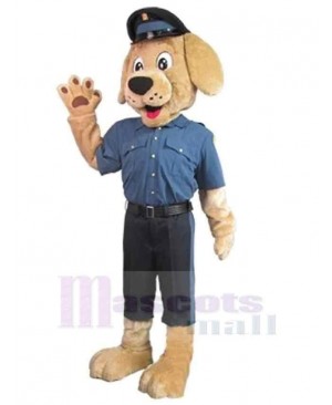 Brown Uniform Police Dog Mascot Costume Animal