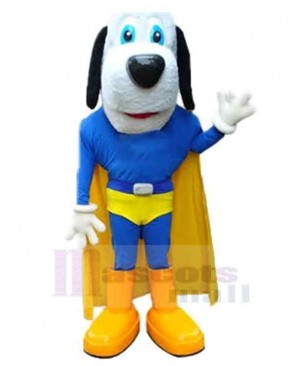 Super Power Dog Mascot Costume Animal with Yellow Cape