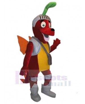 Knight Red Dog Mascot Costume Animal