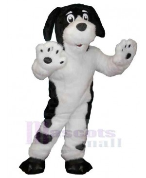 White Dog with Black Spots Mascot Costume Animal