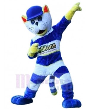 Cappie The Cat Mascot Costume Animal with Blue Hat
