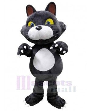 Grey Wildcat Mascot Costume Animal with Sharp Paws