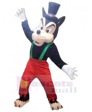 Funny Magic Wolf Mascot Costume Animal with Black Hat