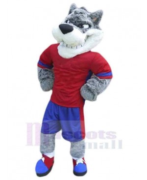 Best Quality Strong Wolf Mascot Costume Animal in Red T-shirt