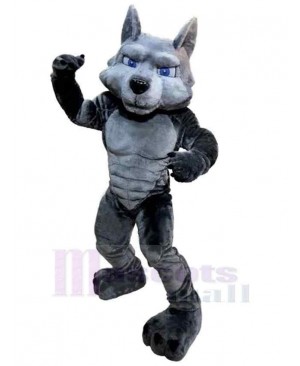 Power Muscle Gray Wolf Adult Mascot Costume Animal
