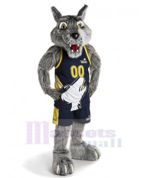 Funny Sports Gray Wolf Mascot Costume Animal Adult