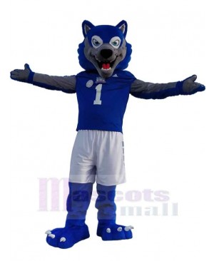 Sport Blue and Grey Wolf Mascot Costume Animal