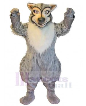Superb Fierce Gray and White Wolf Mascot Costume Animal