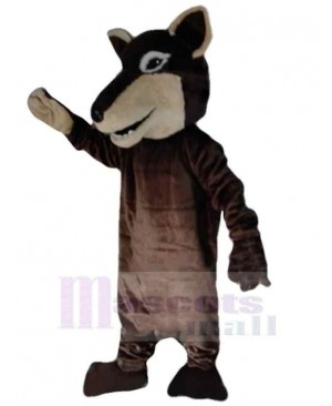 Pointed Mouth Brown Wolf Mascot Costume Animal