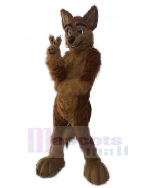 Happy Brown Wolf Fox Mascot Costume Animal