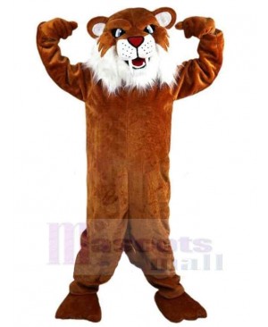 Power Brown Tiger Mascot Costume Animal Adult