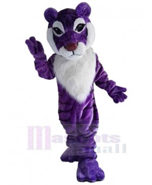 Purple Tiger Mascot Costume Animal Fancy Dress