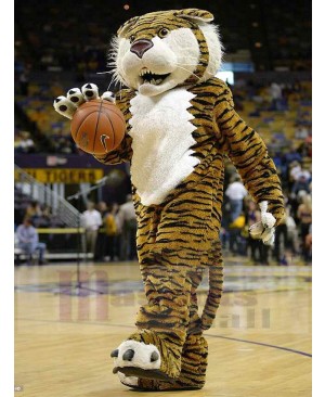 Realistic Cute Brown Tiger Mascot Costume Animal