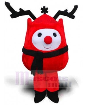 Red Clothes Snowman Mascot Costume Cartoon