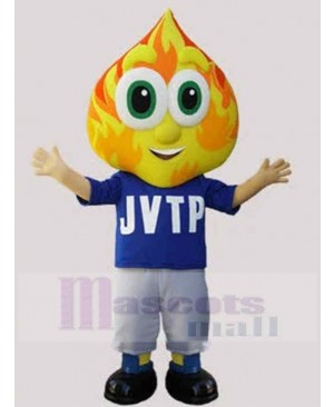 Snowman Mascot Costume with Flame-Shaped Head