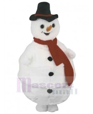 Happy Cute Snowman Mascot Costume Cartoon