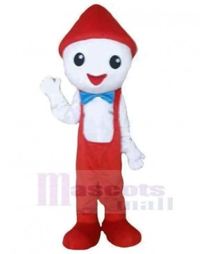 Snowman Mascot Costume with Blue Tie
