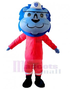 Blue Head Lion Mascot Costume Animal