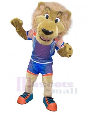 Smiling College Lion Mascot Costume Animal