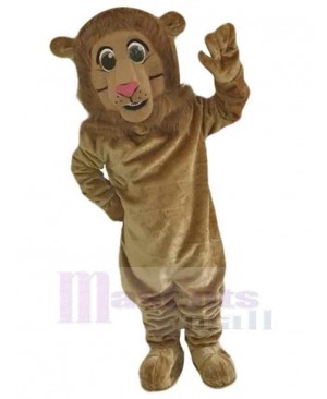 Amicable Brown Lion Mascot Costume Animal