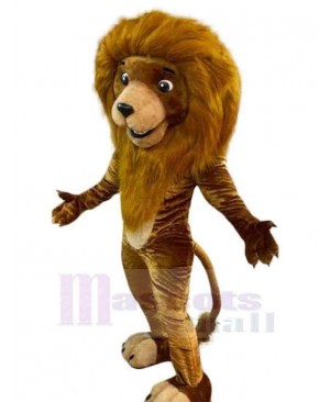 Strapping Brown Lion Mascot Costume Animal