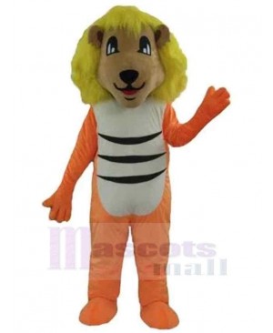Yellow Mane Orange Lion Mascot Costume Animal