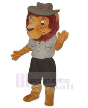 Gray Hat Cartoon Lion Mascot Costume Animal