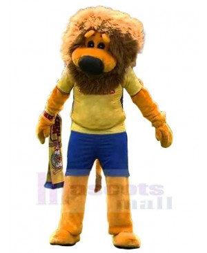Sport Lion Mascot Costume Animal in Yellow T-shirt