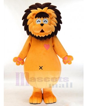 Happy Orange Lion Mascot Costume Animal