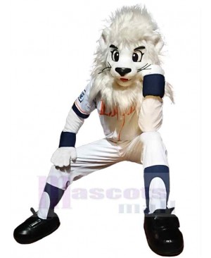 Sport White Lion Mascot Costume Animal
