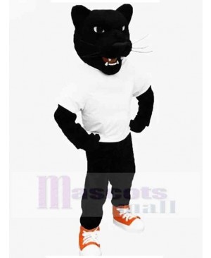 Black Panther Mascot Costume Animal with Orange Shoes