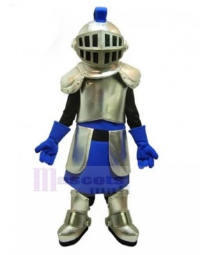 Silver Medieval Knight Mascot Costume People