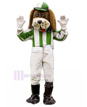 Football Dog Mascot Costume with Green and White Jersey