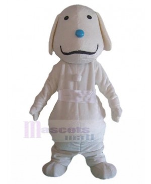 White Labrador Retriever Dog Mascot Costume with Blue Nose Animal