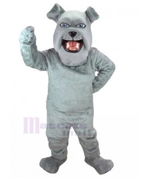Fierce Gray British Bulldog Spike Mascot Costume Animal