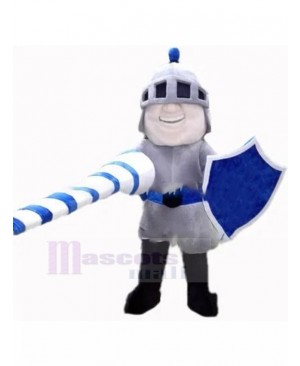 Blue Competitive Knight Mascot Costume People