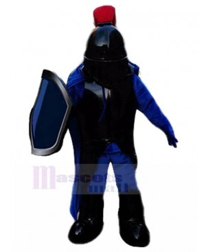 Cuirassier Knight with Black Armor Mascot Costume People