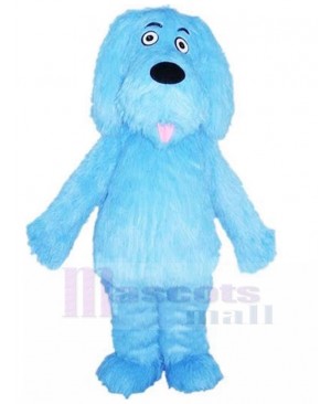 Hairy Blue Dog Mascot Costume Animal