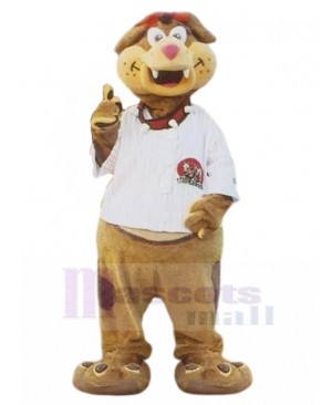 Naughty Light Brown Cartoon Dog Mascot Costume Animal