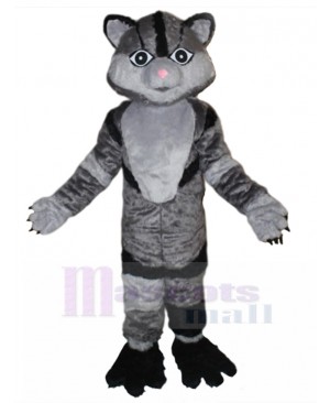Dark Grey Cat Mascot Costume with Big Eyes Animal